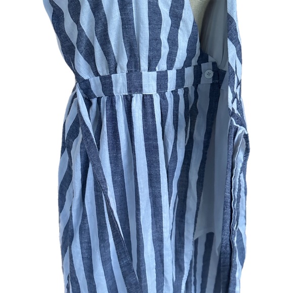 Listicle Striped Linen Wrap Sleeveless Maxi Dress LARGE - Picture 8 of 8